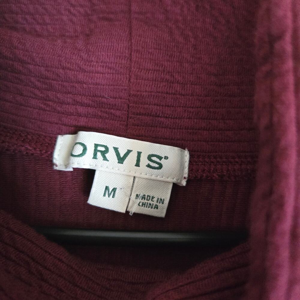 Orvis Cowl Neck Pullover Womens Sweatshirt Maroon Super Soft Medium 0738 - Picture 3 of 7